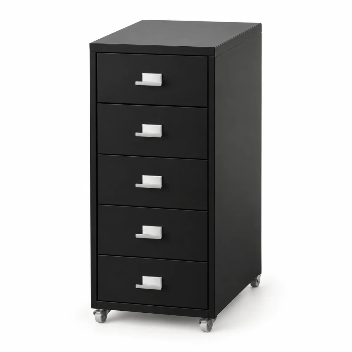 ikea-drawer-unit-black وحدة ادراج ايكيا سوداء بخمسة أدراج وعجلات بتصميم عملي