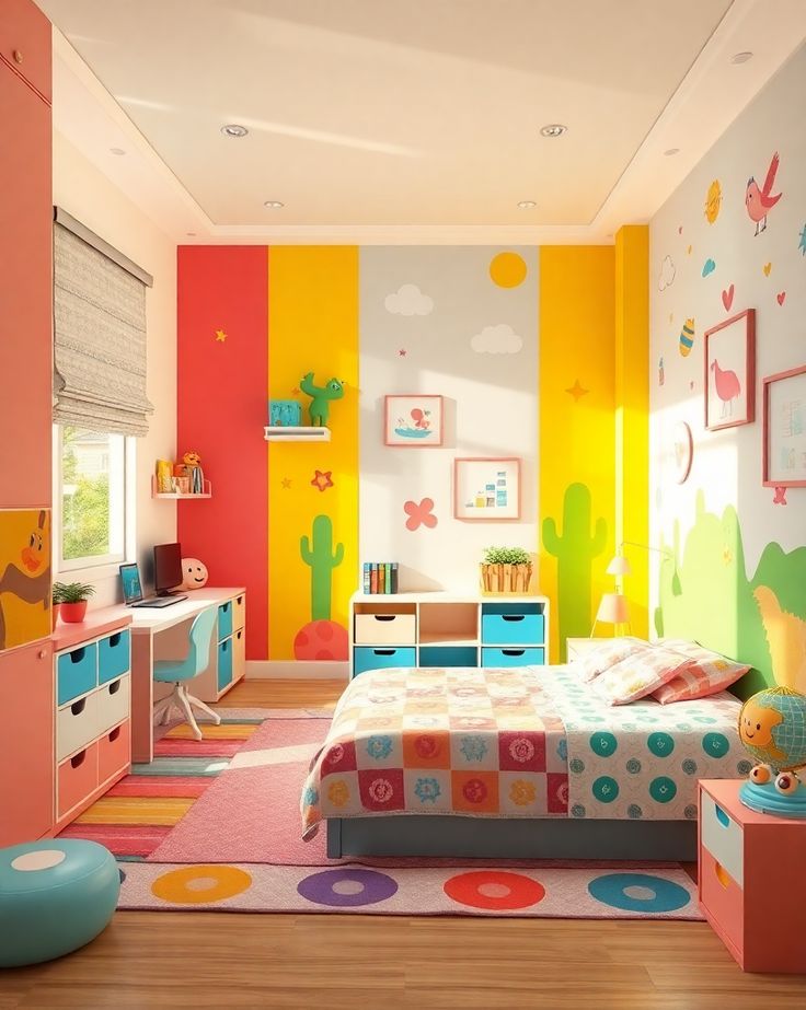 غرف نوم أطفال ألوان