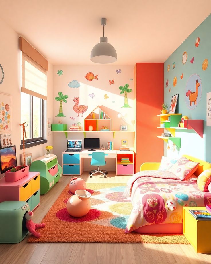 غرف نوم أطفال ألوان1